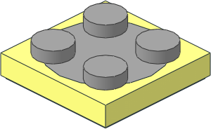 Turntable  2 x  2 Plate with Light Bluish Grey Top