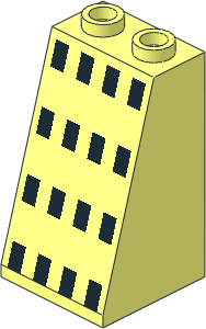 Slope Brick 75  2 x  2 x  3 with Hollow Studs with 16 Black Squares Pattern