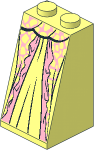 Slope Brick 75  2 x  2 x  3 with Solid Studs and Shiny Pink Dress with Spots Pattern