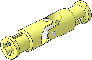 Technic Universal Joint 4L with Bush Ends with Milky White Centre Type 1 (Complete)
