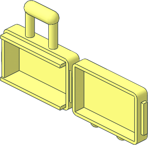 Minifig Suitcase with Long Handle (Open)