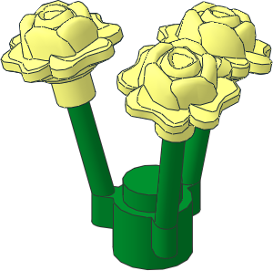 Plant Flower Stem Green with Three Roses