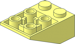 Slope Brick 33  3 x  2 Inverted with Ribs between Studs