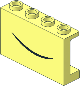 Panel  1 x  4 x  2 with Hollow Studs with Smiling Closed Mouth Pattern