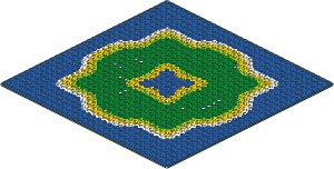 Baseplate 32 x 32 with Island and Water Pattern