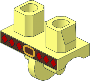 Minifig Hips with Leather Belt and Red Diamonds Pattern