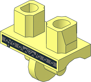 Minifig Hips with Dark Bluish Grey Belt with Silver Buckle and Rivets Pattern