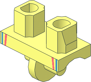 Minifig Hips with Wetsuit, Coral and Dark Azure Trim Pattern