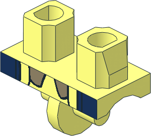 Minifig Hips with Dark Blue Coattails and Dark Tan Vest Tails Pattern