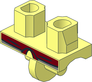 Minifig Hips with LOTR Dark Red Belt & Scale Armour Pattern