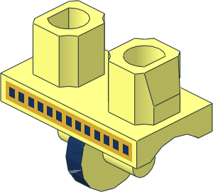 Minifig Hips with Gold Belt and DarkBlue Loincloth Pattern