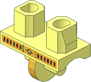 Minifig Hips with Gold O-Belt and Loincloth Pattern