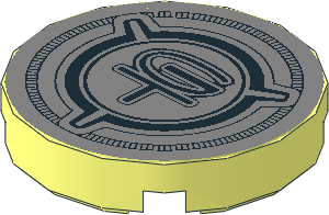 Tile  2 x  2 Round with Round Underside Stud with Gas Cap and Classic "GT" Emblem Sticker