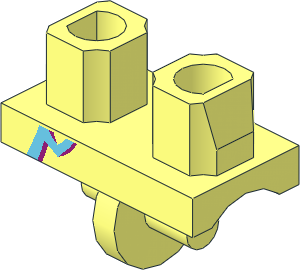 Minifig Hips with Medium Azure and Magenta Stripes Pattern