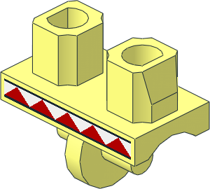 Minifig Hips with Red/White Triangles Pattern