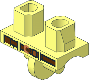 Minifig Hips with Belt and Copper Buckle Pattern