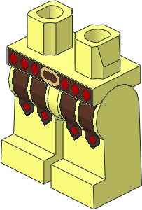 ~Minifig Hips and Legs with Leather Armour Pattern (Obsolete)