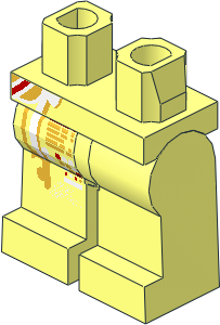 ~Minifig Hips and Legs with White and Gold Markings Pattern (Obsolete)