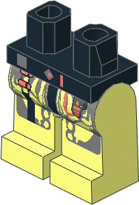 ~Minifig Hips and Legs with Salmon Cable Pattern (Obsolete)