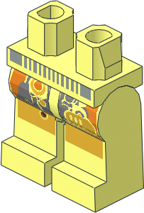 ~Minifig Hips and Legs with Gold Circuitry Pattern (Obsolete)