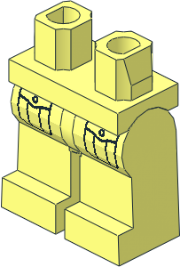 ~Minifig Hips and Legs with Buttoned Pockets Pattern (Obsolete)