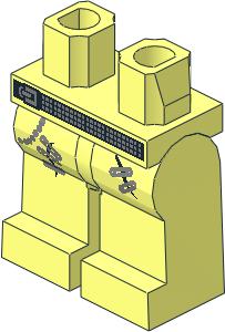 ~Minifig Hips and Legs with Studded Belt and Safety Pins Pattern (Obsolete)