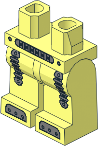 ~Minifig Hips and Legs with Clockwork Robot Pattern (Obsolete)