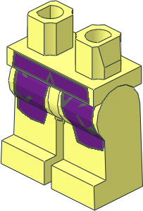 ~Minifig Hips and Legs with Purple Greatcoat Pattern (Obsolete)