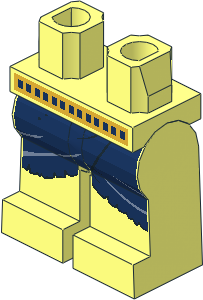 ~Minifig Hips and Legs with DarkBlue Loincloth Pattern (Obsolete)