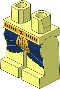 ~Minifig Hips and Legs with Decorated Loincloth Pattern (Obsolete)