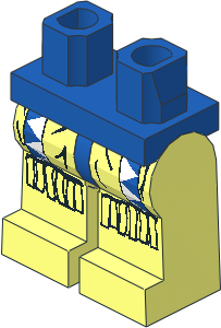 ~Minifig Hips and Legs with Blue/White Triangles, Fringe Pattern (Obsolete)