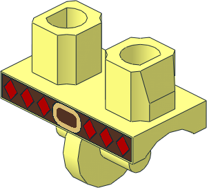 ~Minifig Hips with Leather Belt (Red Studs) Pattern (Obsolete)