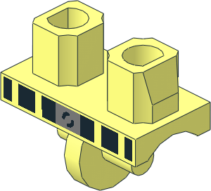 ~Minifig Hips with Black Belt with Silver Belt Buckle Pattern (Obsolete)