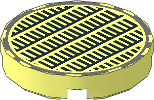 Tile  2 x  2 Round with Round Underside Stud with Black and Dark Bluish Grey Grid Pattern