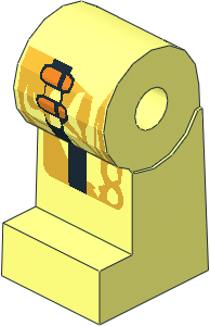 ~Minifig Leg Right with Gold Circuitry and Orange Cable Pattern (Obsolete)