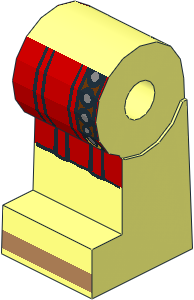 ~Minifig Leg Right with Red Roman Tunic and Belt Pattern (Obsolete)