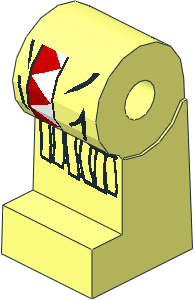 ~Minifig Leg Right with Red/White Triangles Pattern (Obsolete)