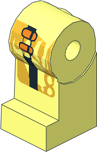 ~Minifig Leg Right with Orange Cable Pattern (Obsolete)