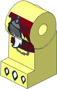 ~Minifig Leg Right with Dark Red Loincloth, White Claws and Fur Tail Pattern (Obsolete)