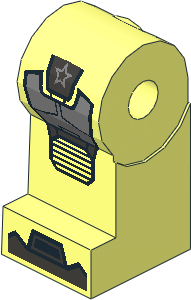 ~Minifig Leg Right with War Machine Armoured Suit Kneepad Pattern (Obsolete)