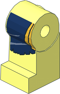 ~Minifig Leg Right with DarkBlue and Gold Loincloth Pattern (Obsolete)