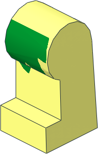 ~Minifig Leg Left with Grass Skirt Pattern (Obsolete)