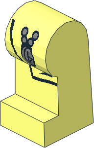 ~Minifig Leg Left with Amulet Pattern (Obsolete)