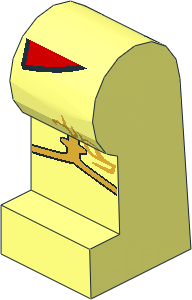 ~Minifig Leg Left with Shirttails, Gold Band and Fleur de Lis Pattern (Obsolete)