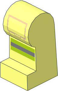 ~Minifig Leg Left with Reflective Stripes and Tan Pocket Outline Pattern (Obsolete)