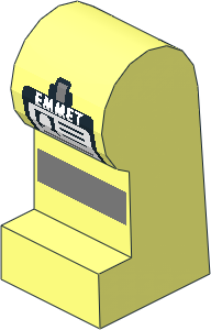 ~Minifig Leg Left with 'EMMET' Badge and Reflective Stripe Pattern (Obsolete)