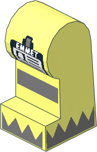 ~Minifig Leg Left with 'EMMET' Badge, Reflective Stripe and Silver Triangles on Foot Pattern (Obsolete)