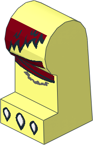 ~Minifig Leg Left with Dark Red Loincloth and White Claws Pattern (Obsolete)