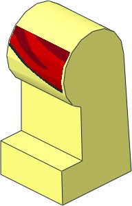 ~Minifig Leg Left with Red Tied Sash Pattern (Obsolete)