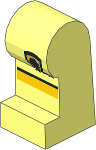 ~Minifig Leg Left with Shorts with Black Line and Lion Crest Pattern (Obsolete)